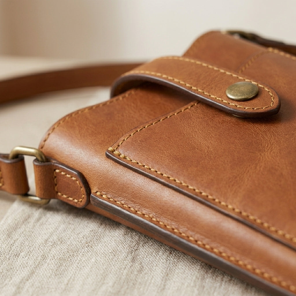 Leather Crossbody Phone Pouch