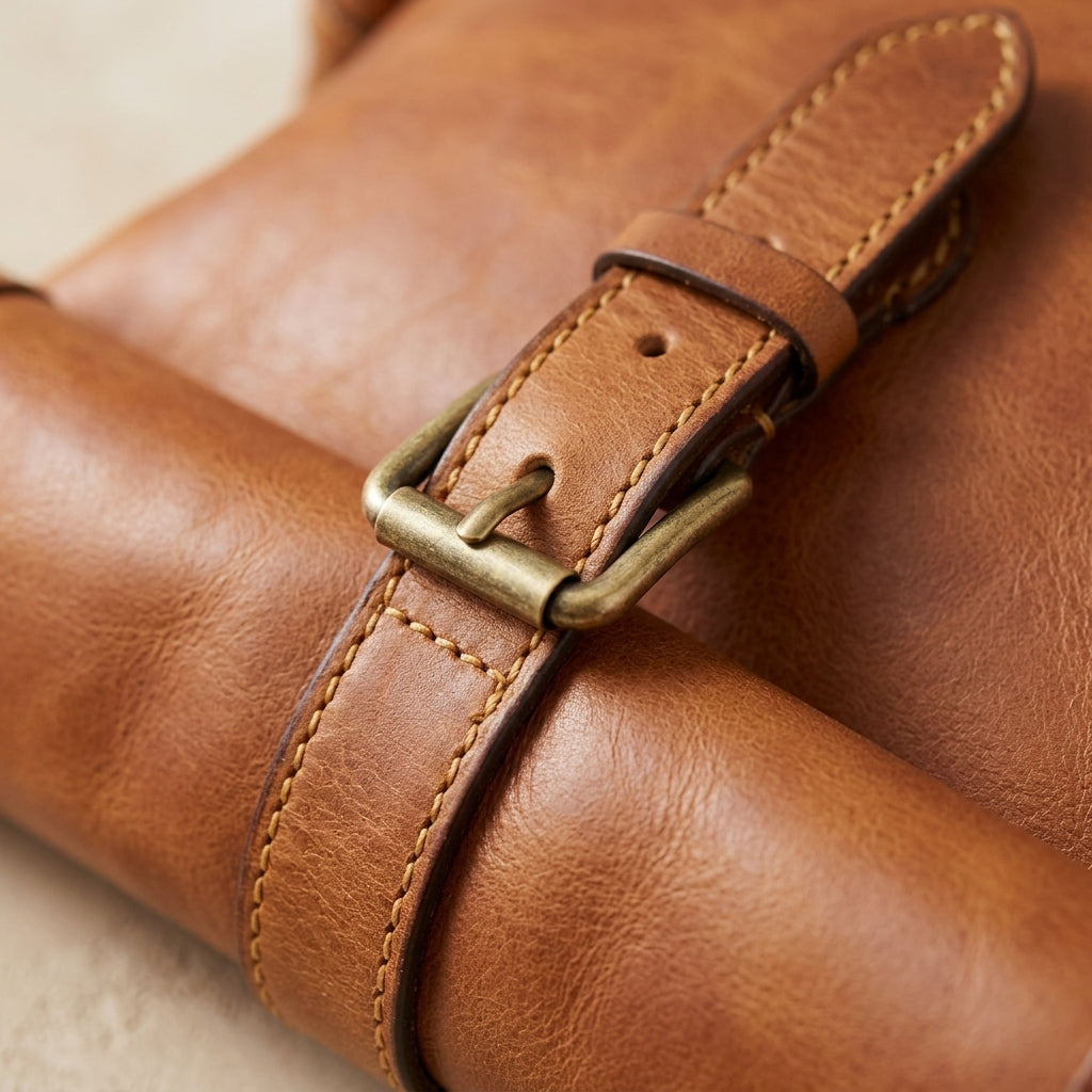 Leather Rolltop Backpack