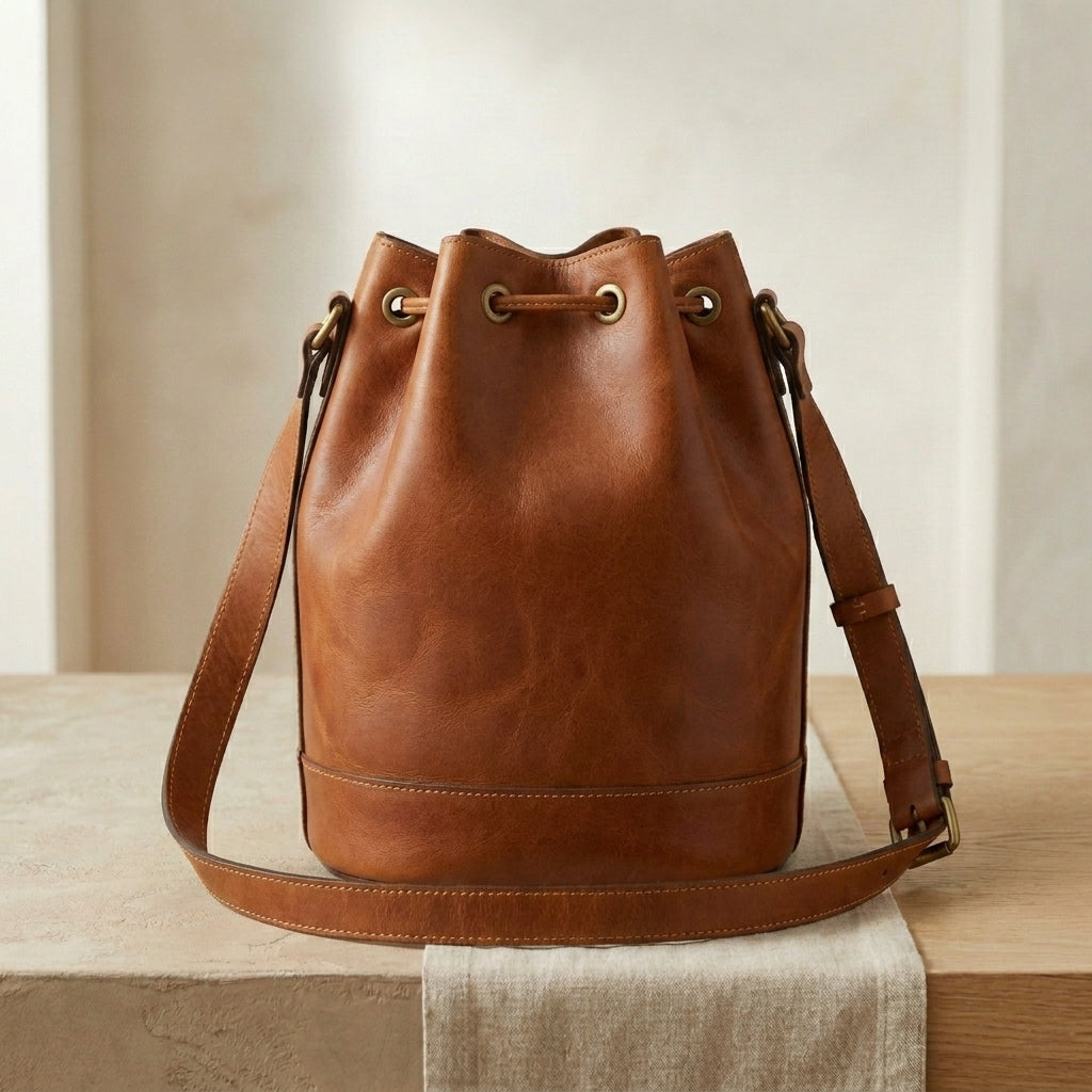 Leather Bucket Bag