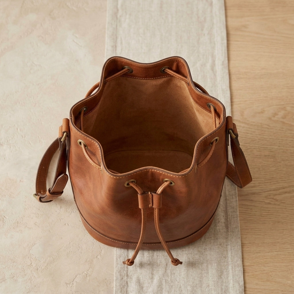Leather Bucket Bag
