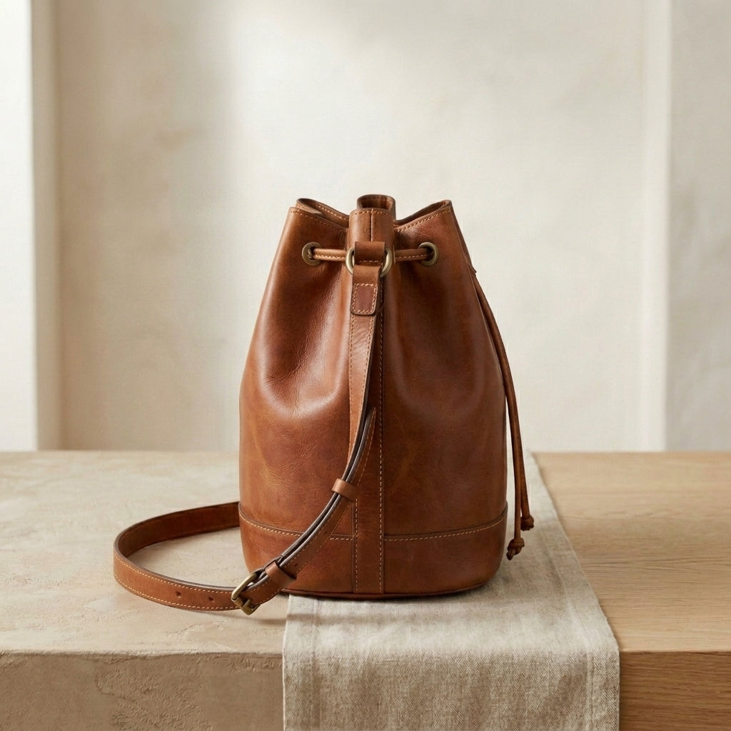 Leather Bucket Bag