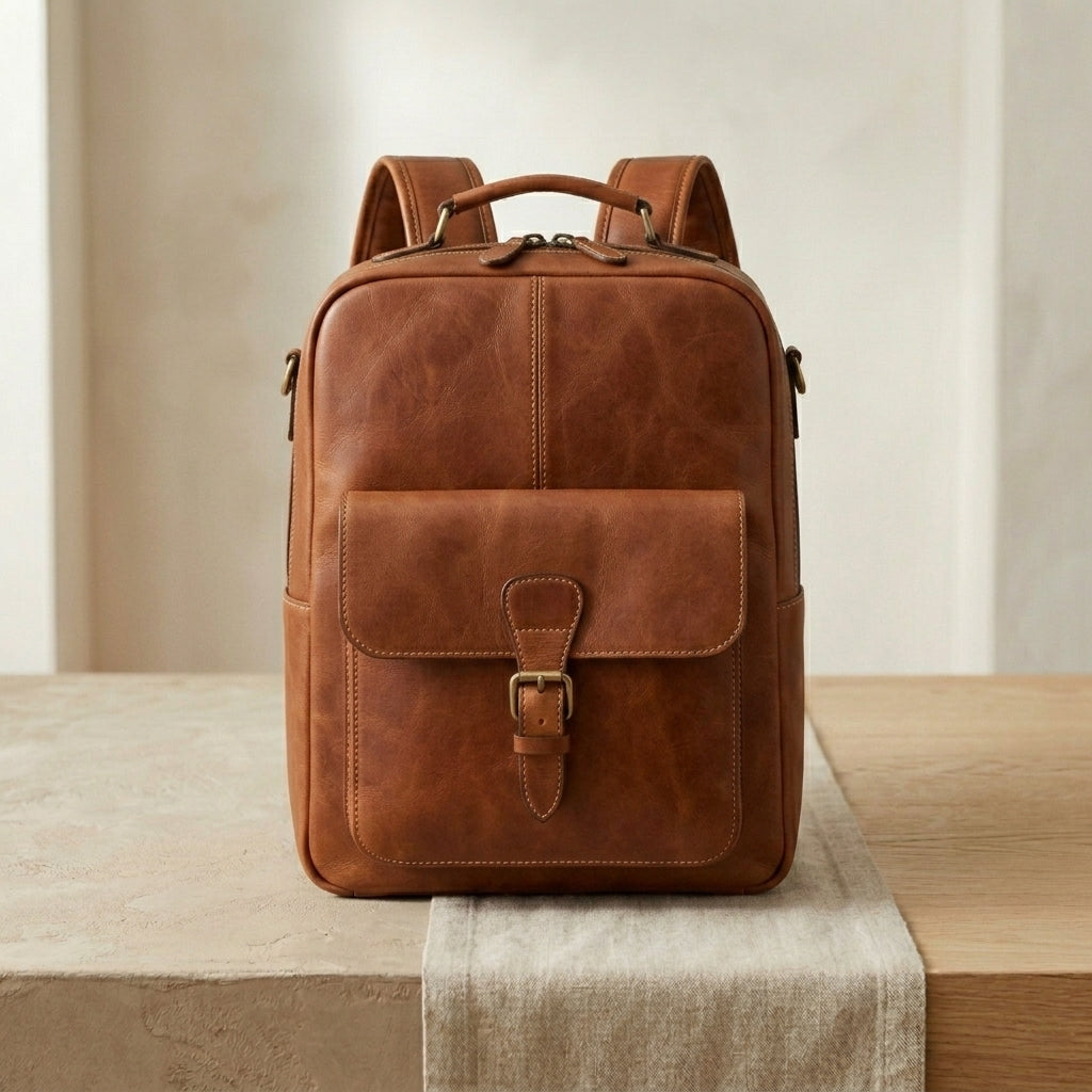 Leather Commuter Backpack
