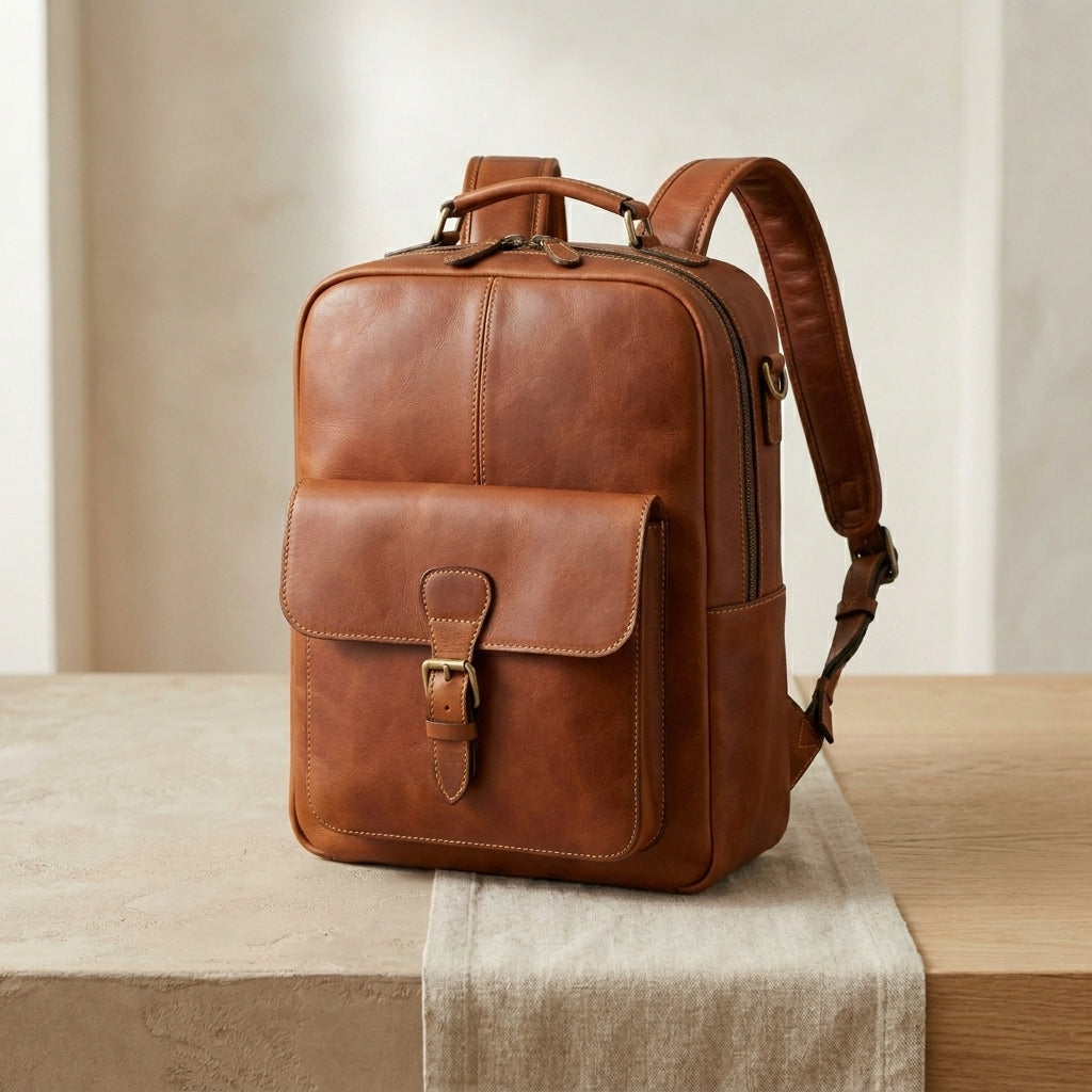 Leather Commuter Backpack