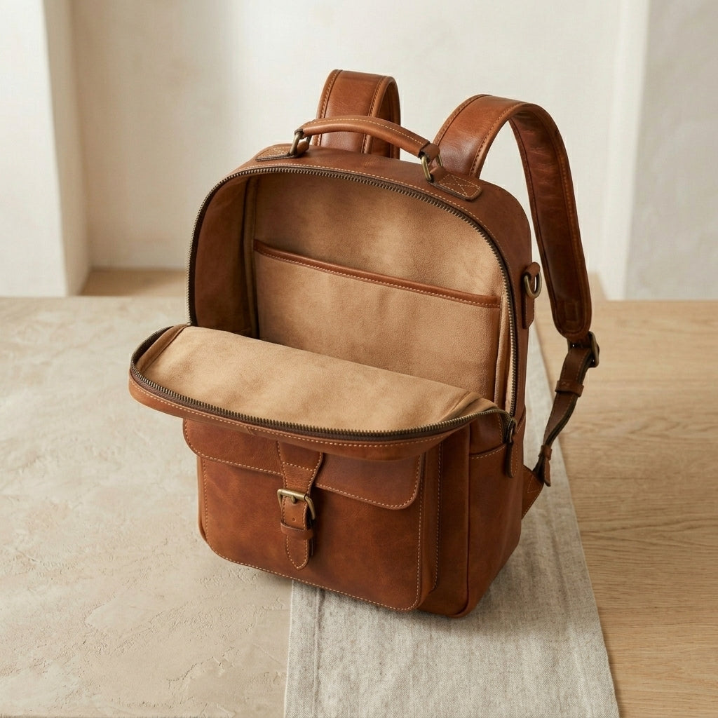 Leather Commuter Backpack