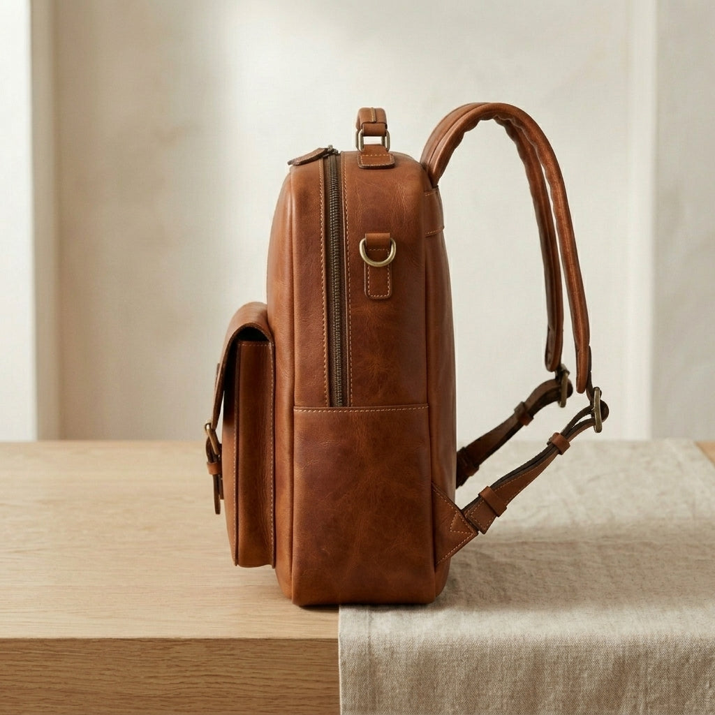 Leather Commuter Backpack