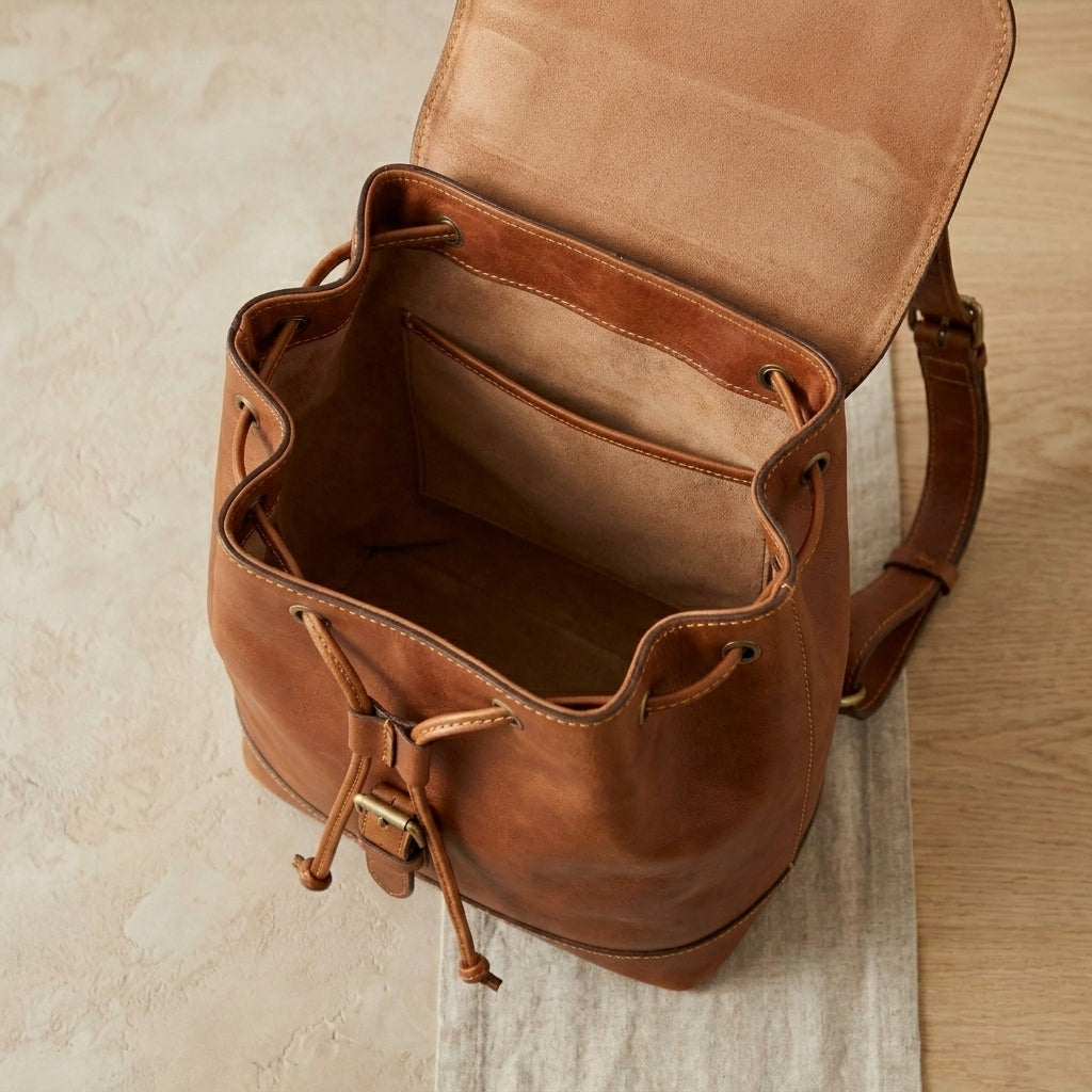 Convertible Leather Backpack Purse