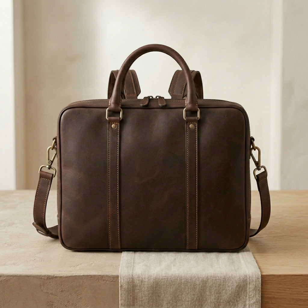 Convertible Leather Briefcase Backpack