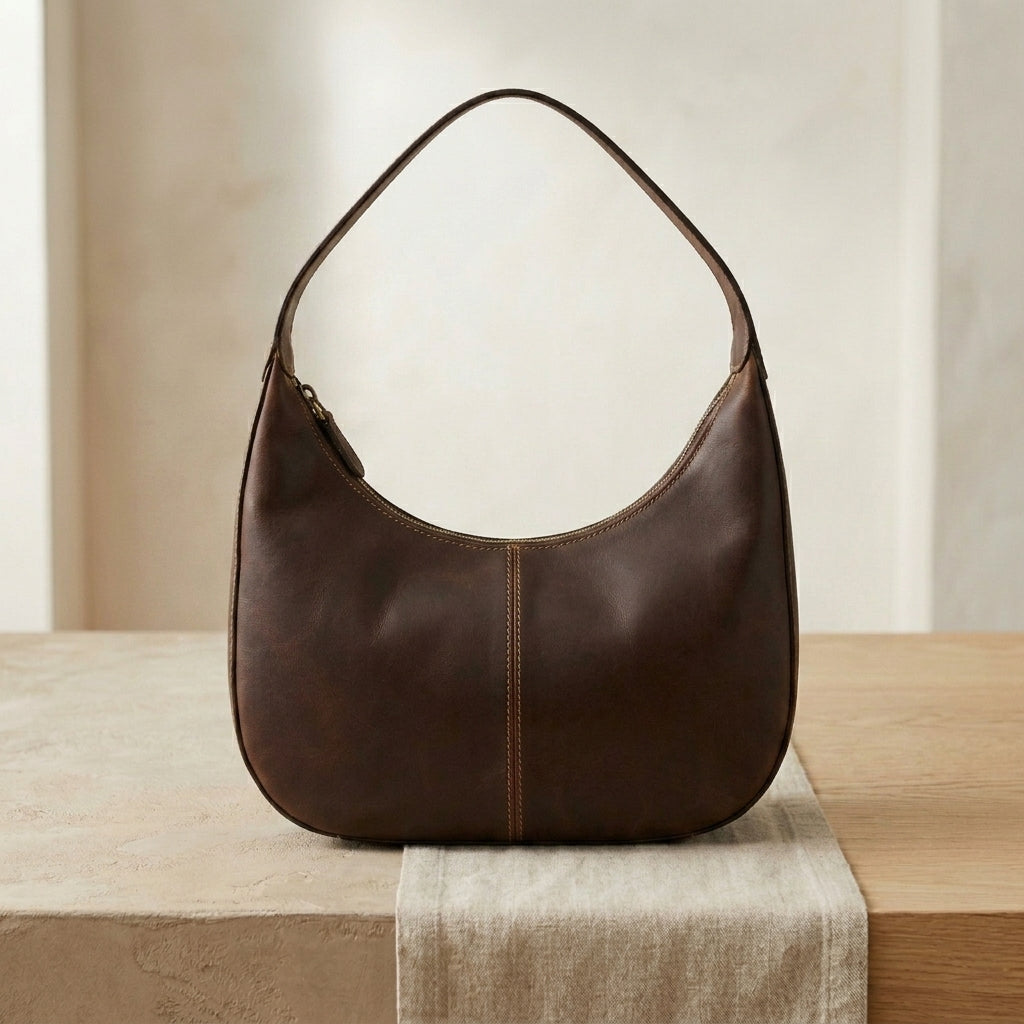 Leather Hobo Shoulder Bag