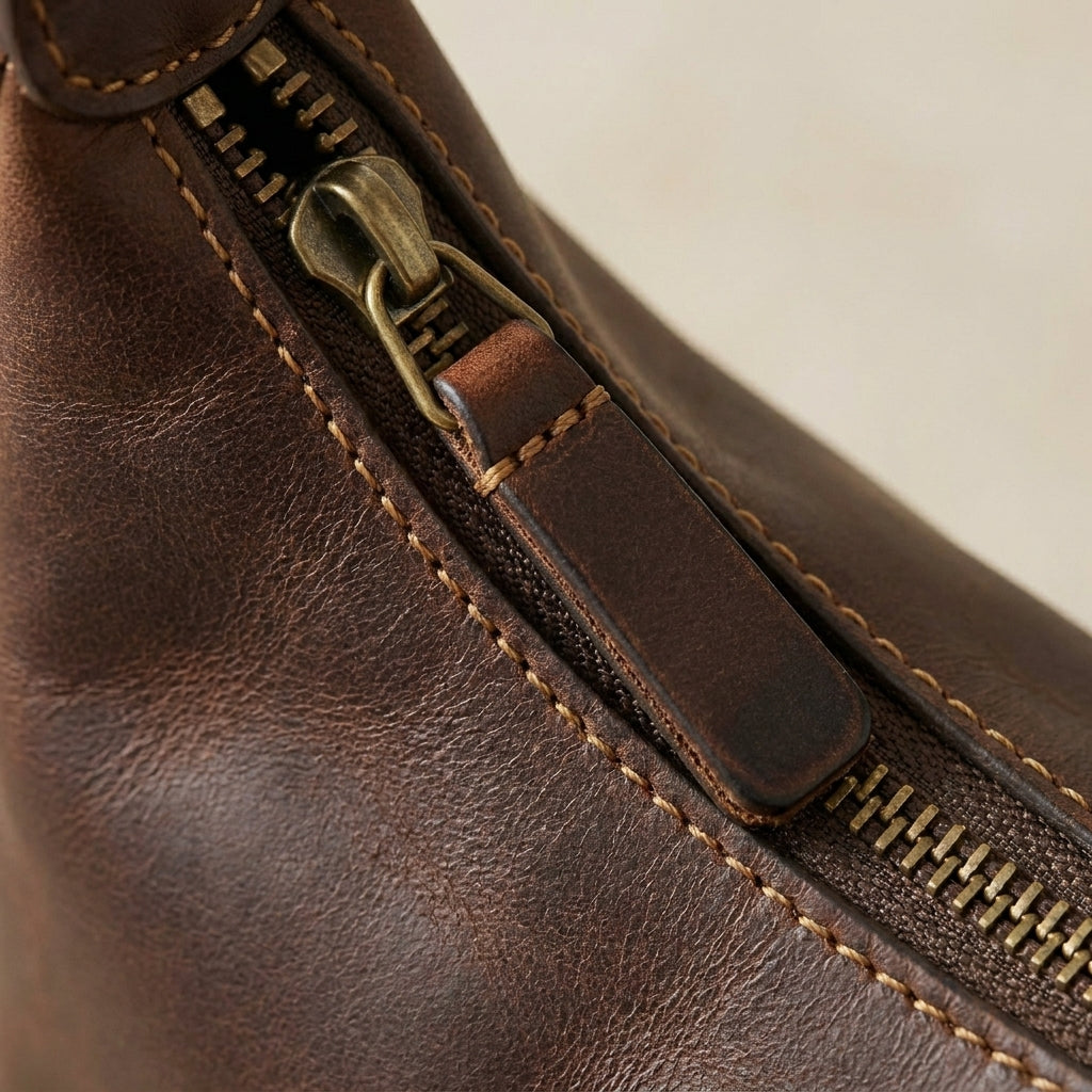 Leather Hobo Shoulder Bag