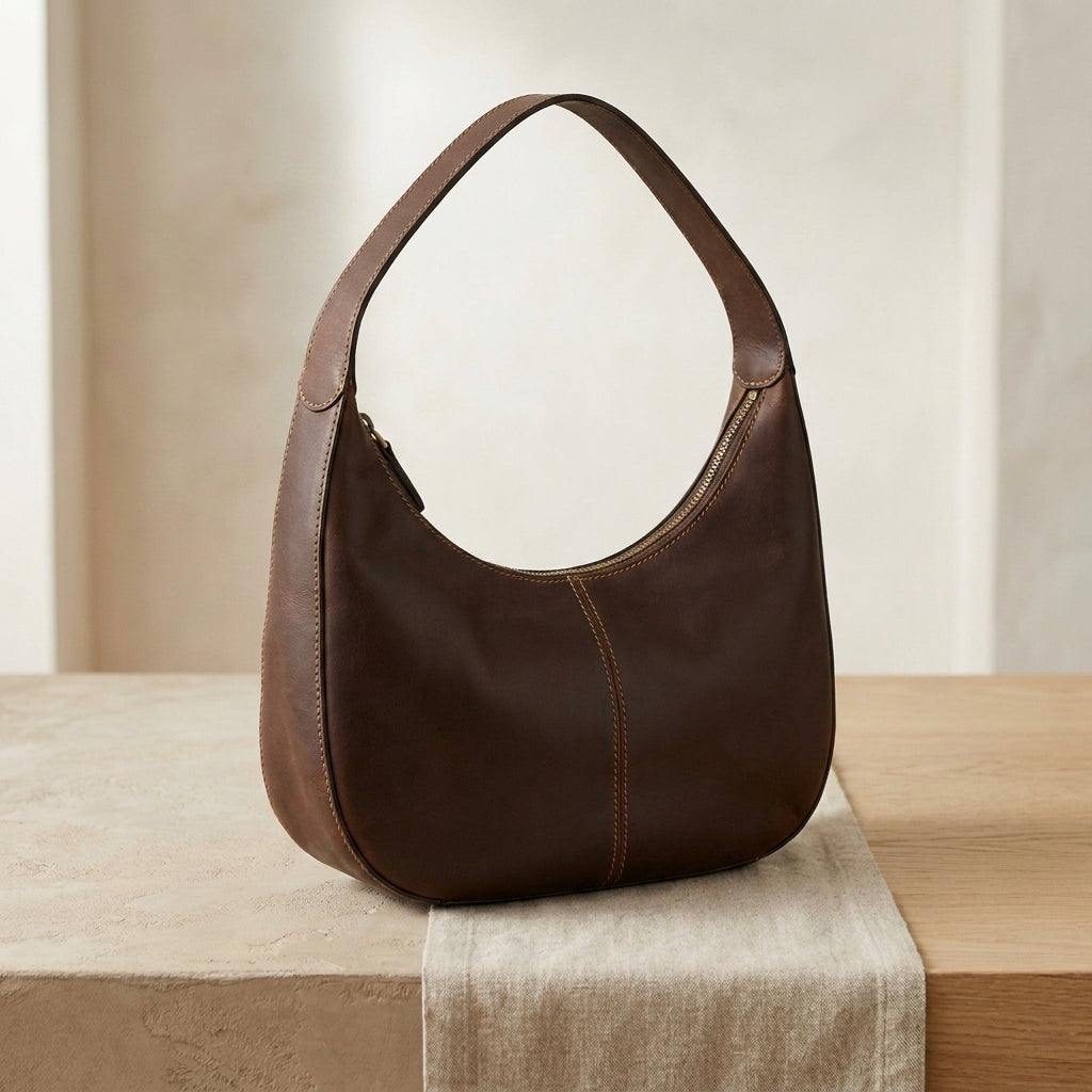 Leather Hobo Shoulder Bag