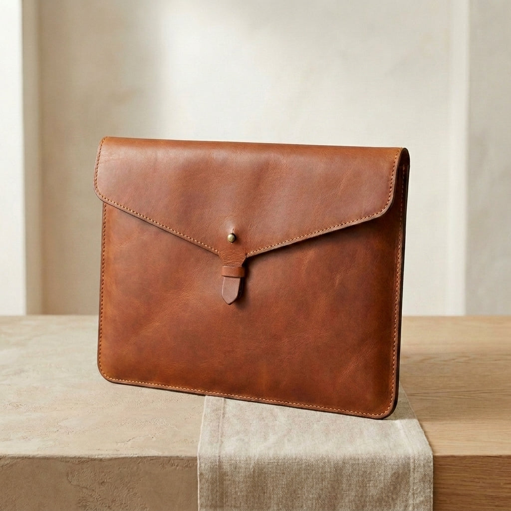 Slim Leather Laptop Folio