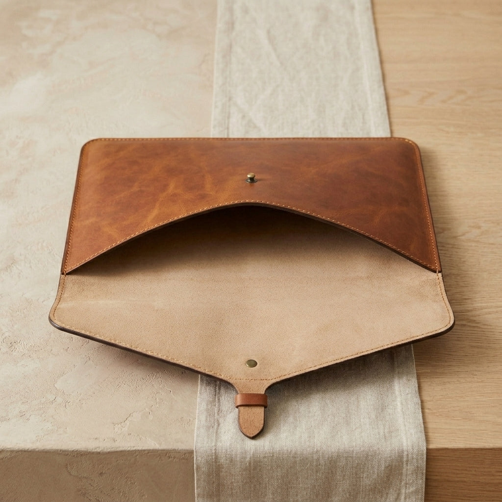 Slim Leather Laptop Folio