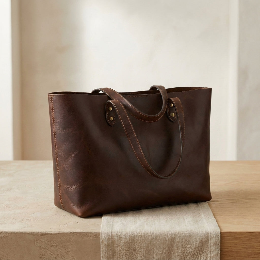Leather Market Tote