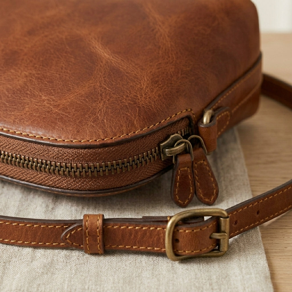 Mini Leather Zip Crossbody