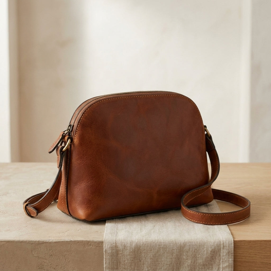 Mini Leather Zip Crossbody