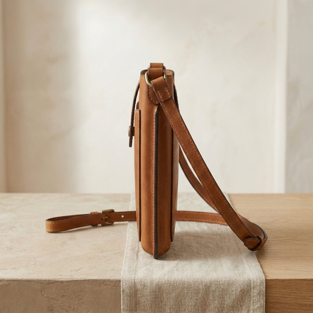 Leather Crossbody Phone Pouch
