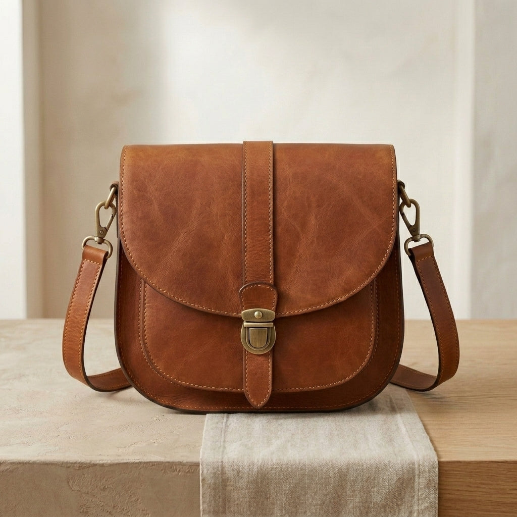 Leather Saddle Crossbody