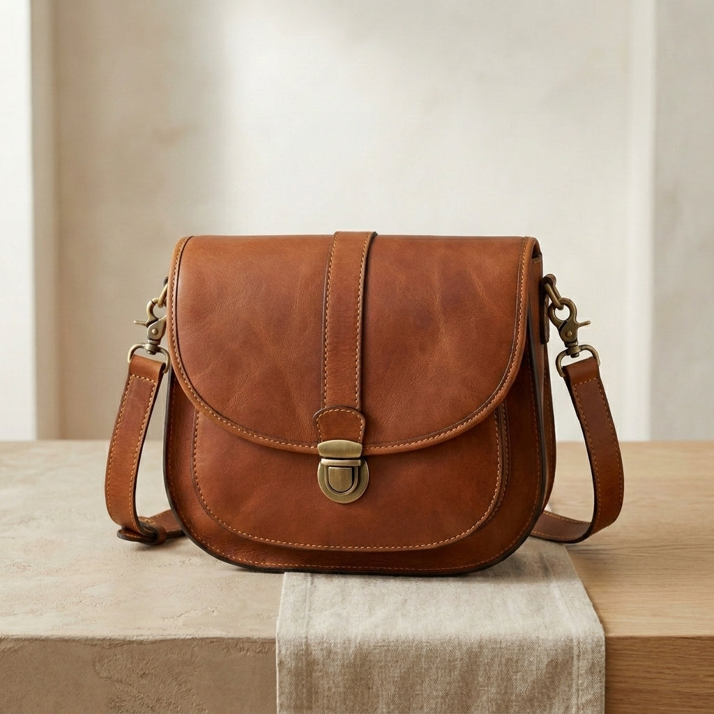 Leather Saddle Crossbody