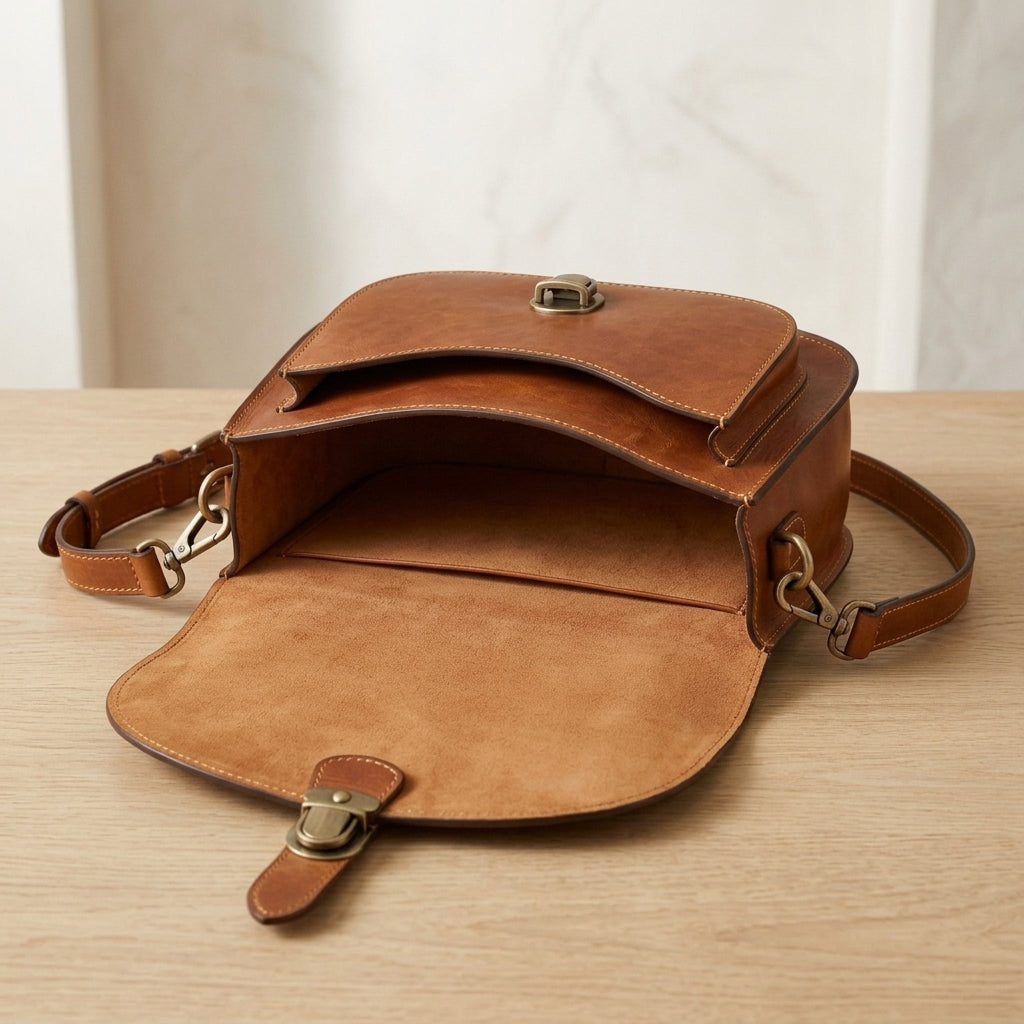 Leather Saddle Crossbody