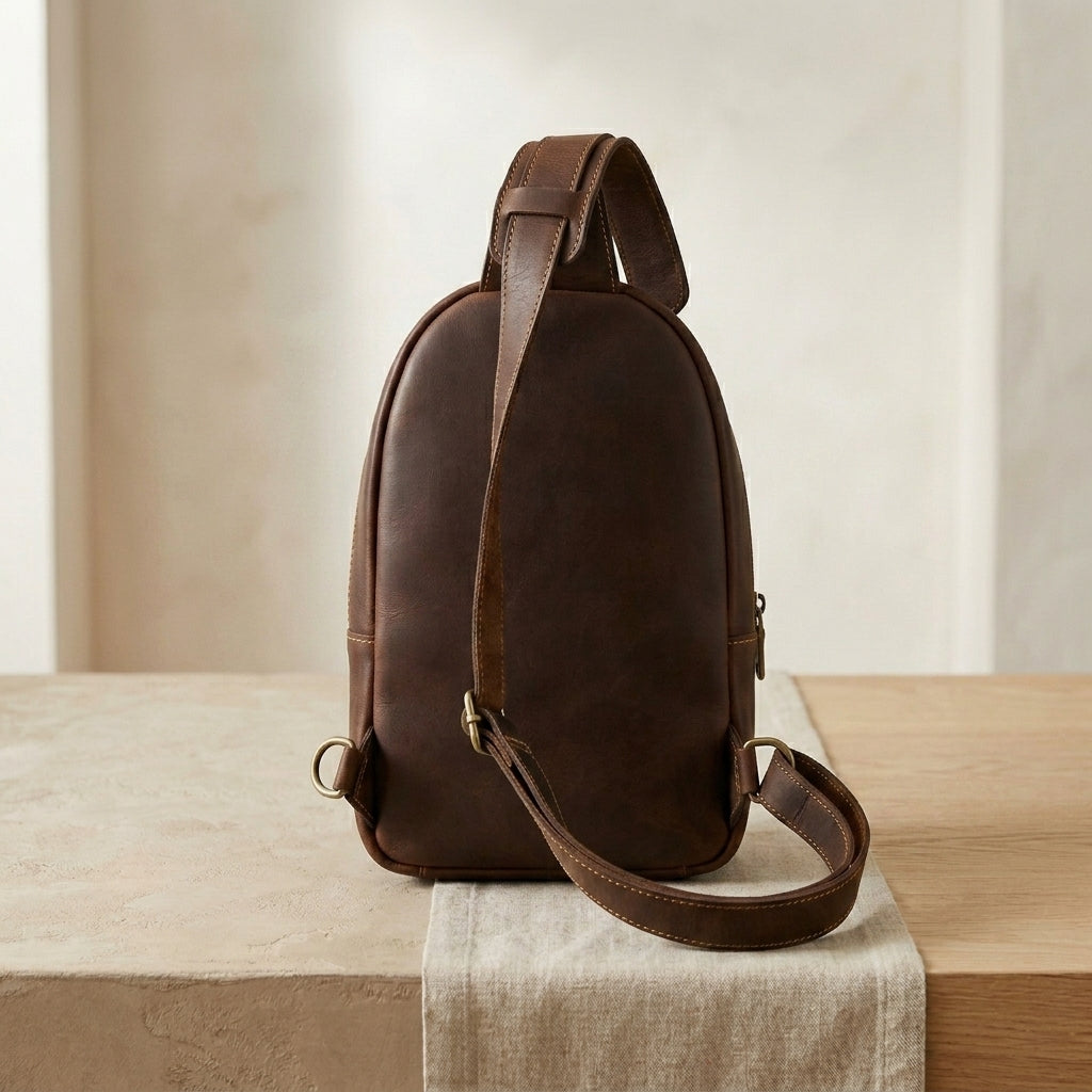 Leather Sling Chest Bag