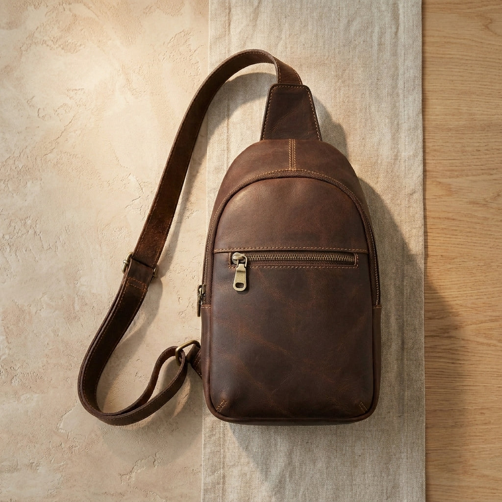 Leather Sling Chest Bag