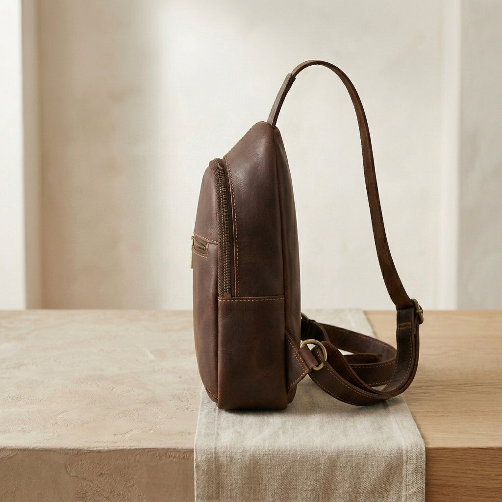 Leather Sling Chest Bag