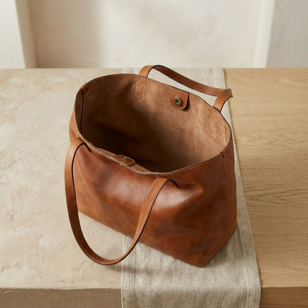 Soft Leather Slouch Tote