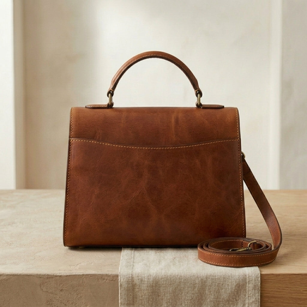 Leather Top-Handle Satchel