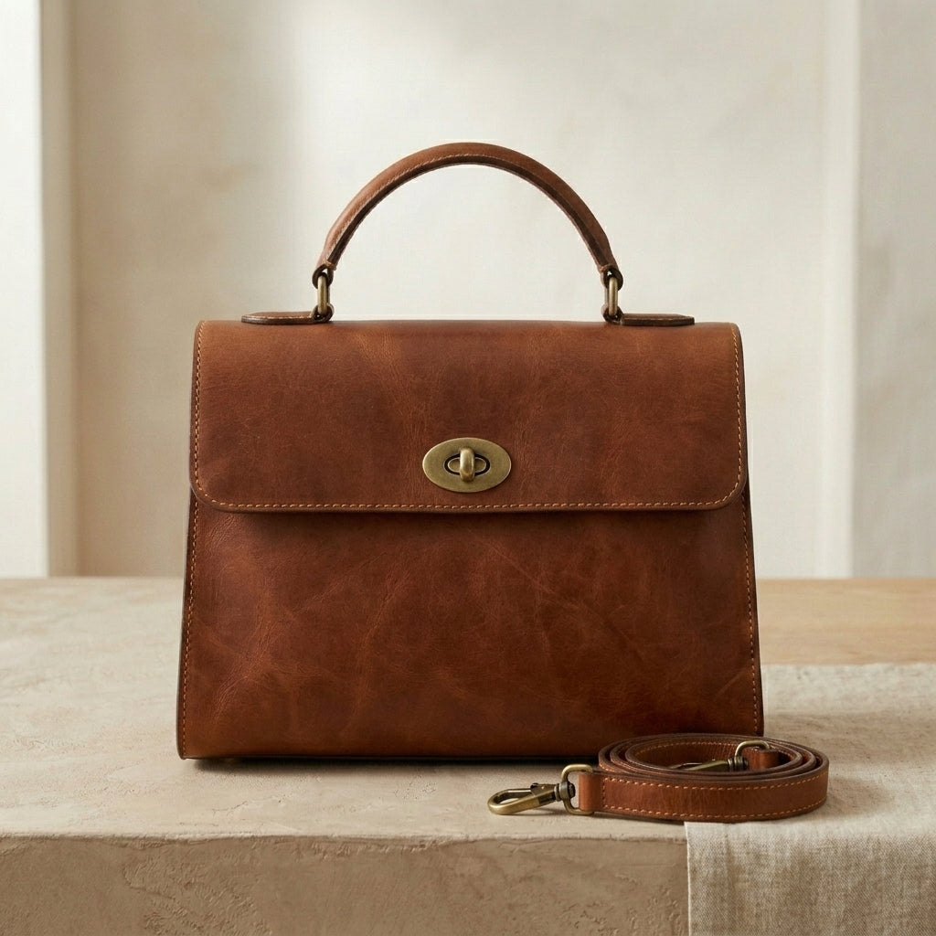 Leather Top-Handle Satchel
