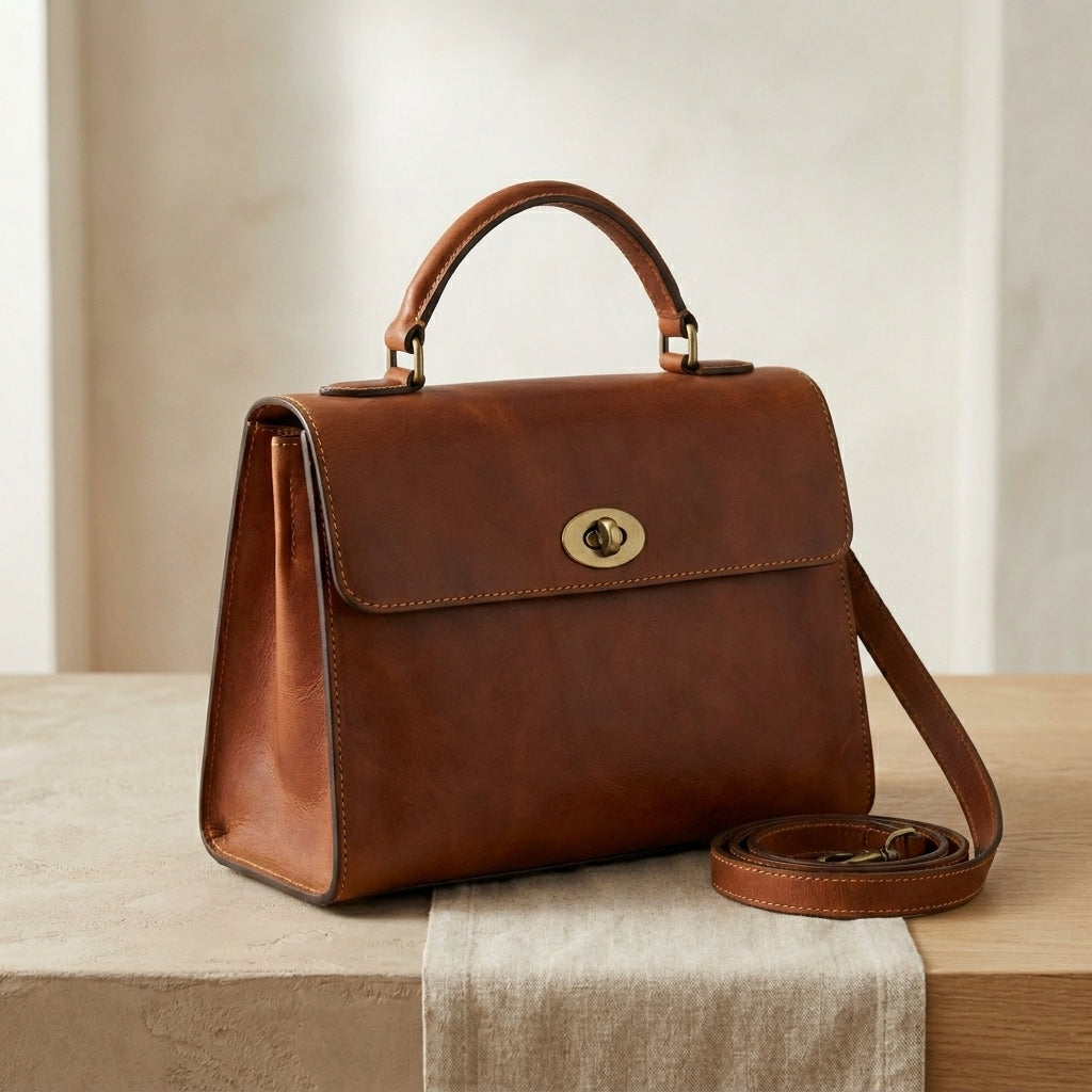Leather Top-Handle Satchel
