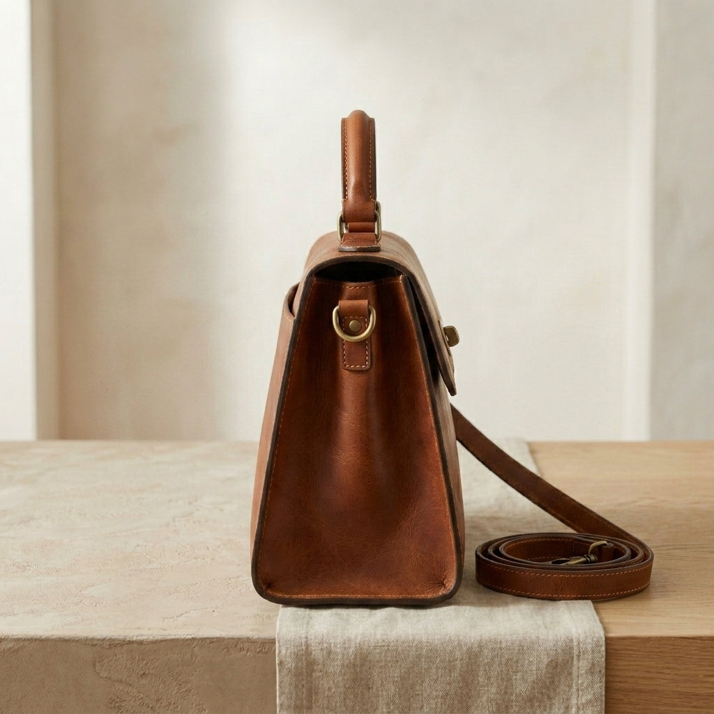 Leather Top-Handle Satchel