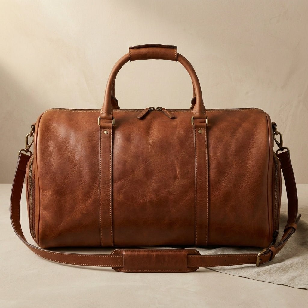 Large Leather Weekender Duffel