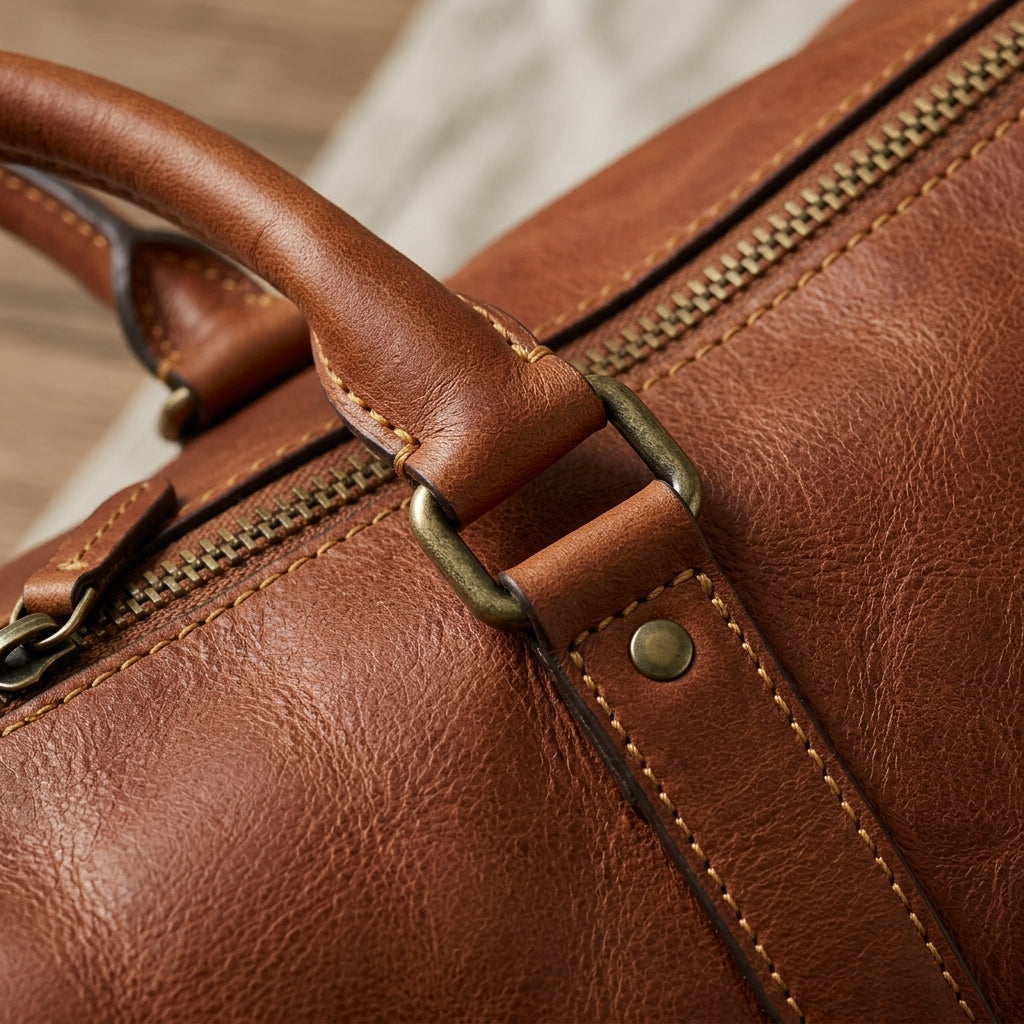 Large Leather Weekender Duffel