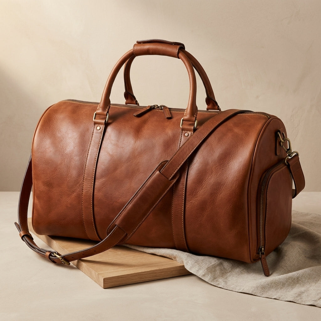 Large Leather Weekender Duffel