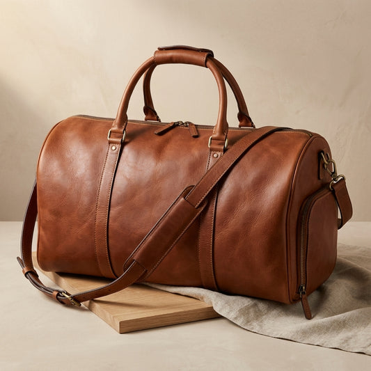 Large Leather Weekender Duffel