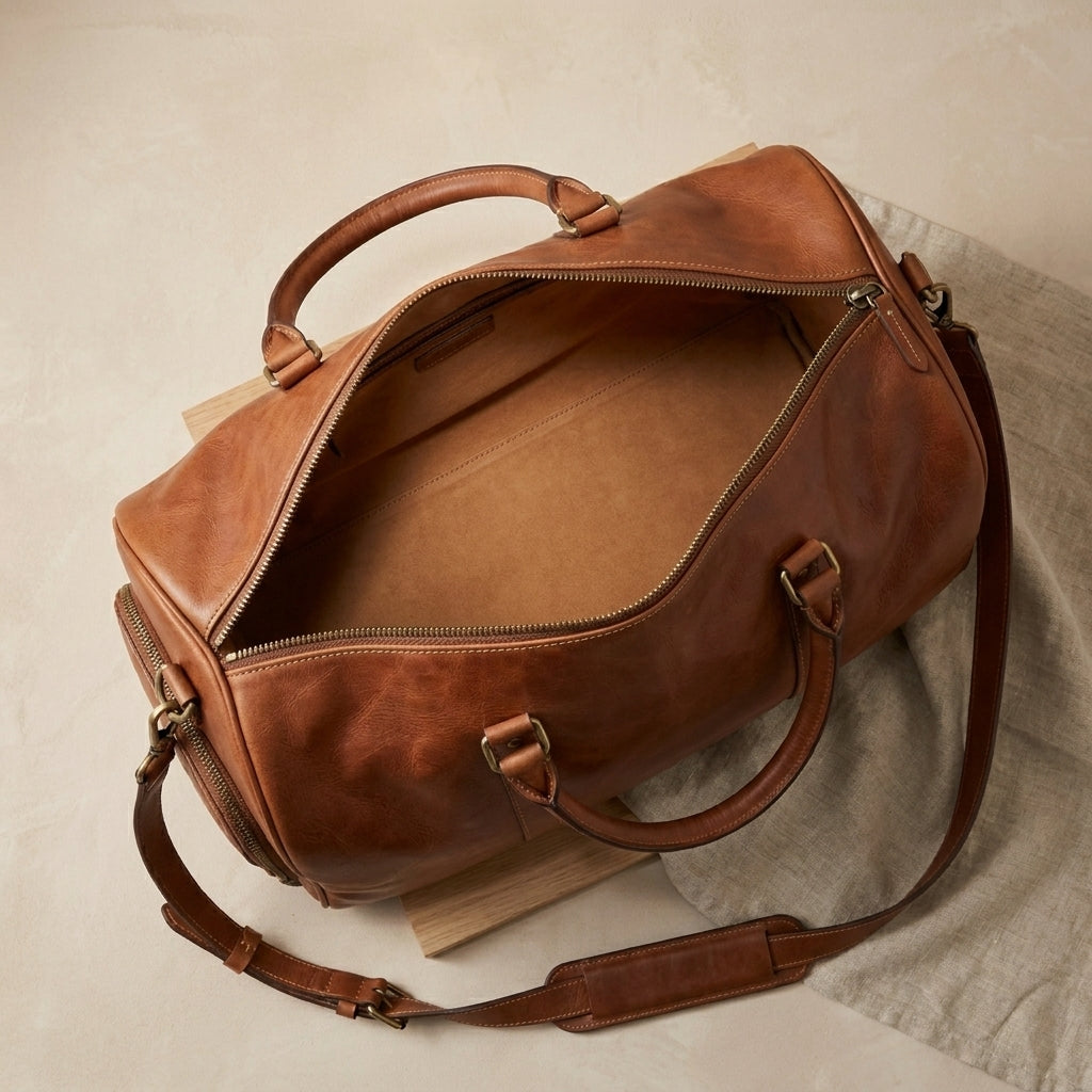 Large Leather Weekender Duffel