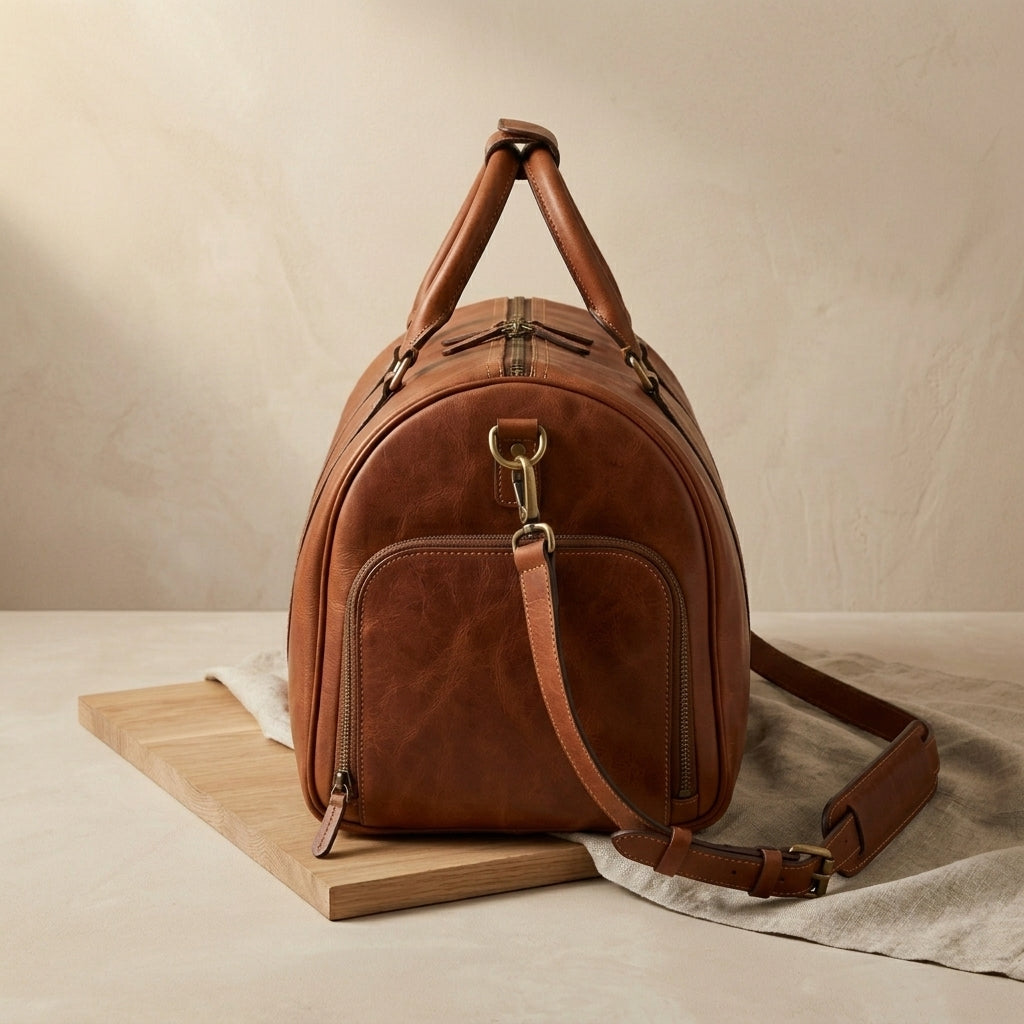 Large Leather Weekender Duffel