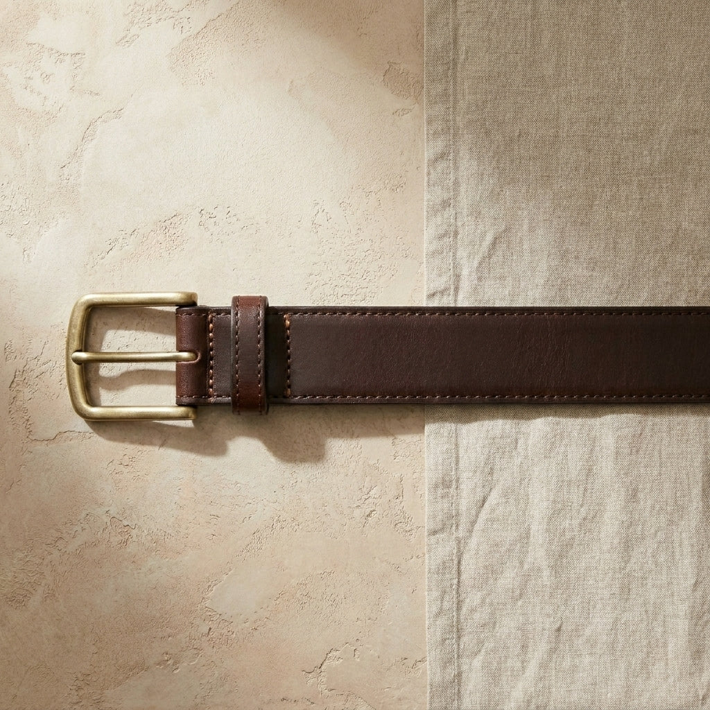 Full-Grain Leather Dress Belt — Dark Brown