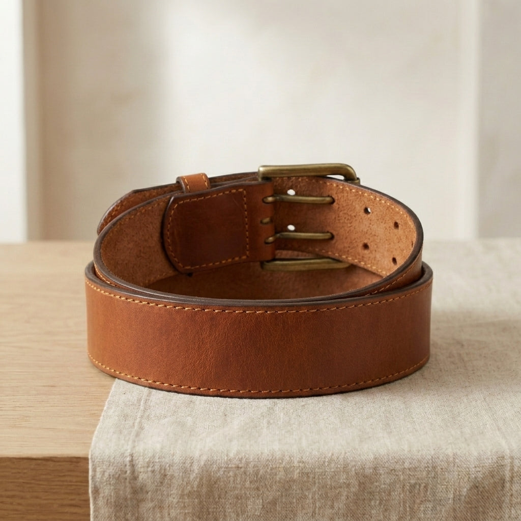 Double-Prong Leather Belt