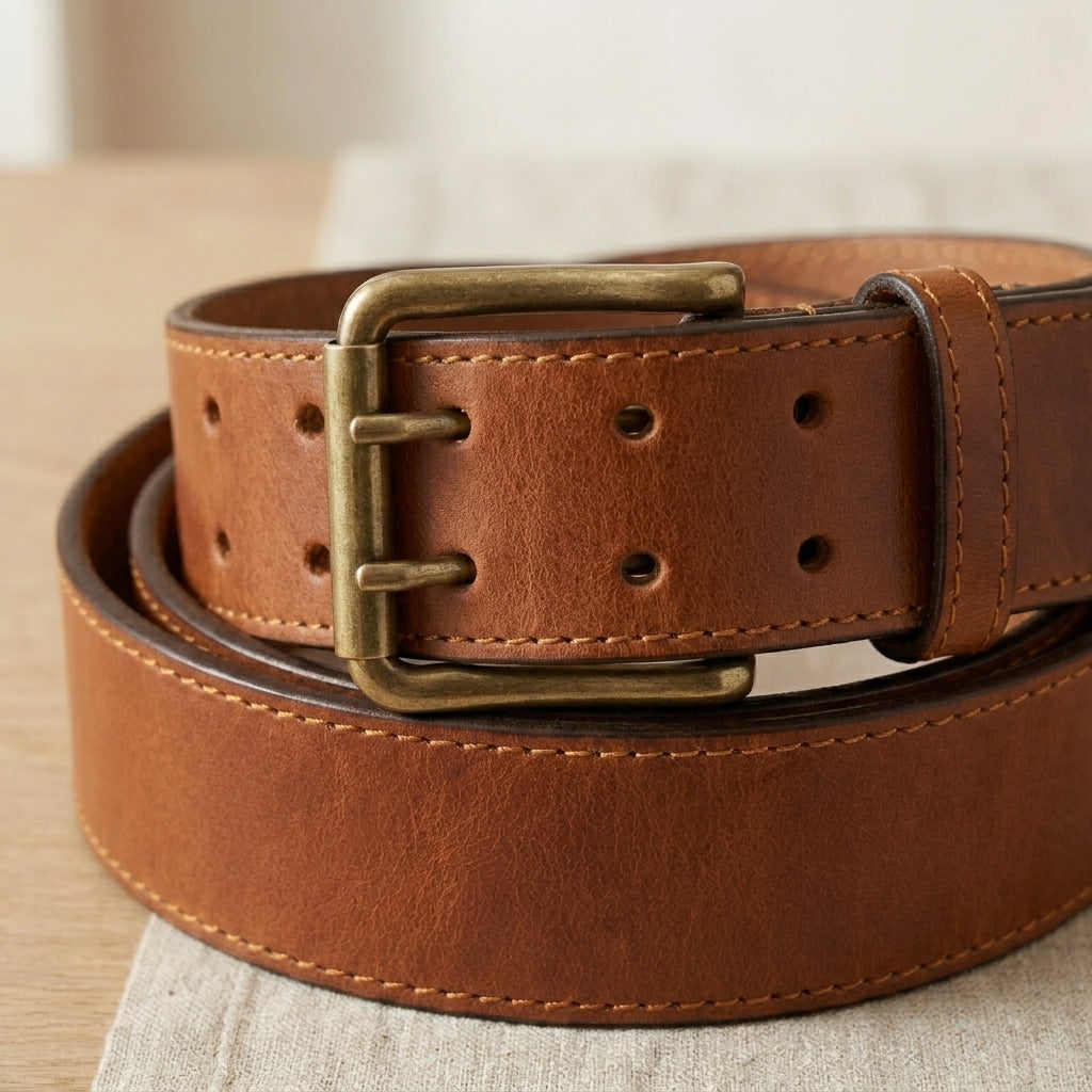 Double-Prong Leather Belt