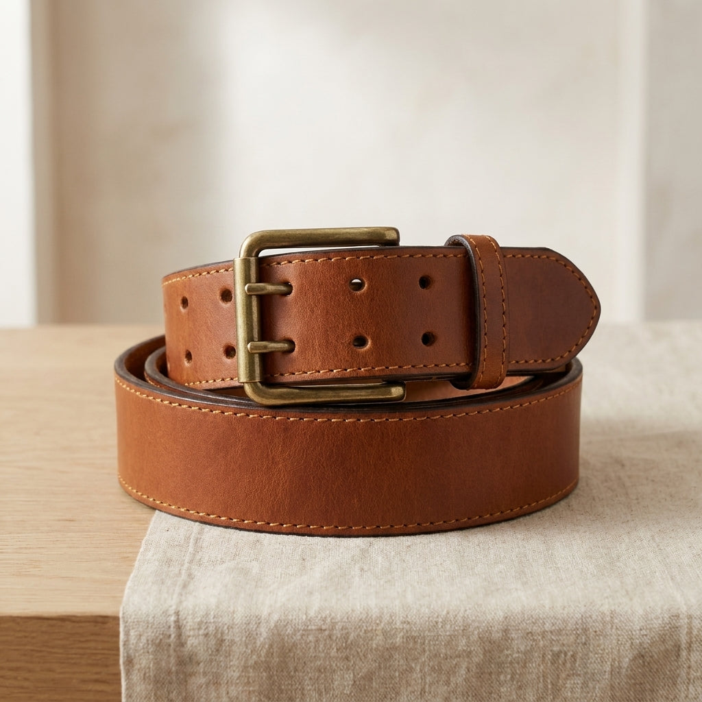 Double-Prong Leather Belt