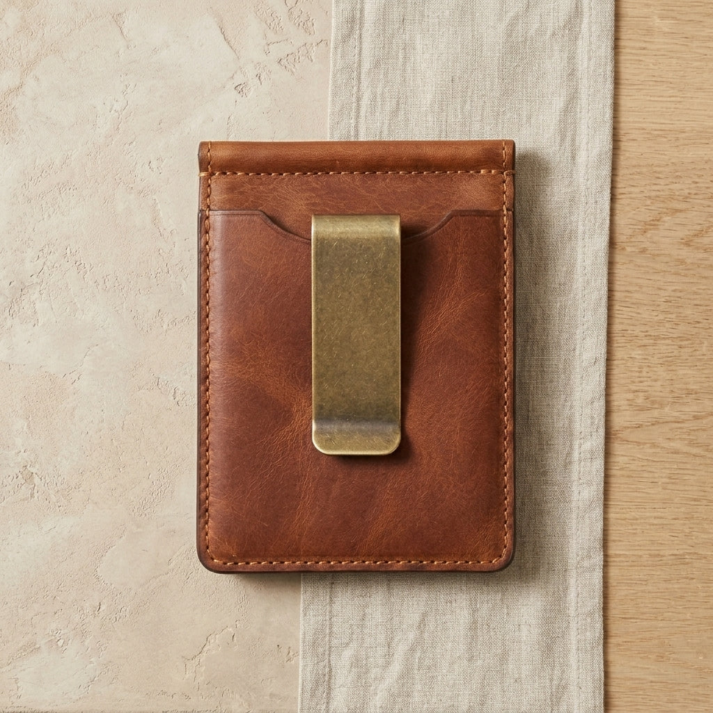 Leather Money Clip Wallet