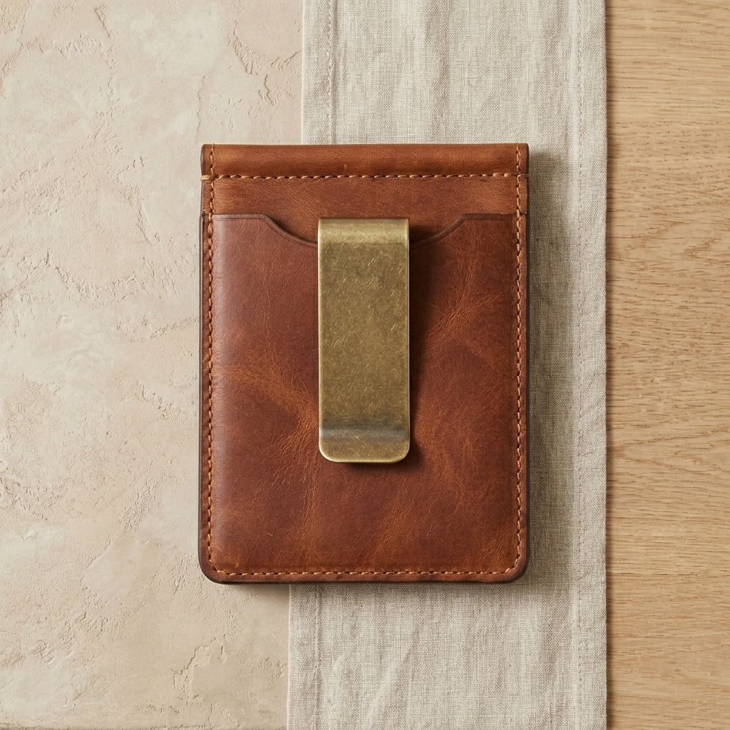 Leather Money Clip Wallet