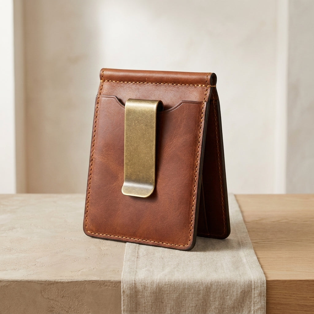 Leather Money Clip Wallet