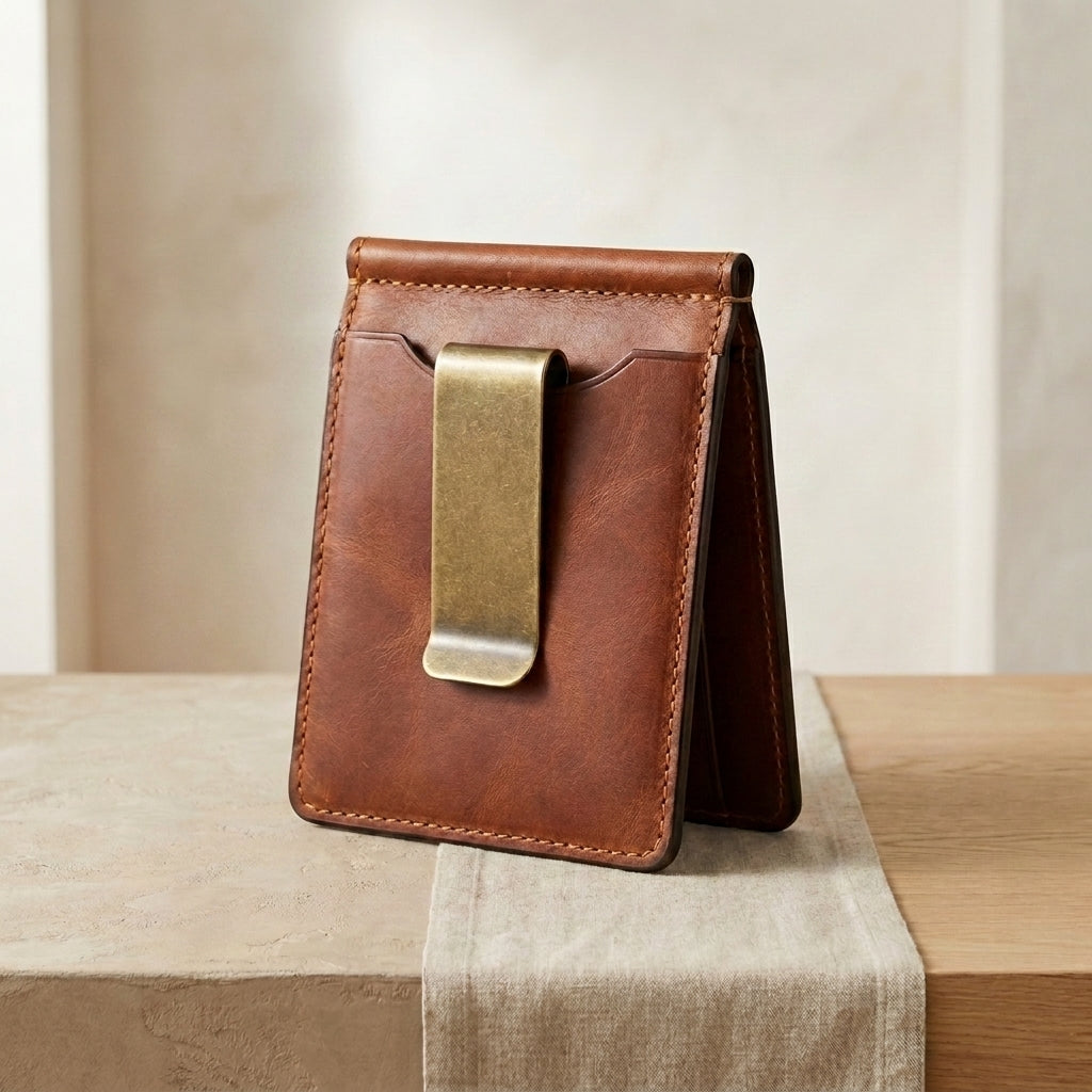 Leather Money Clip Wallet