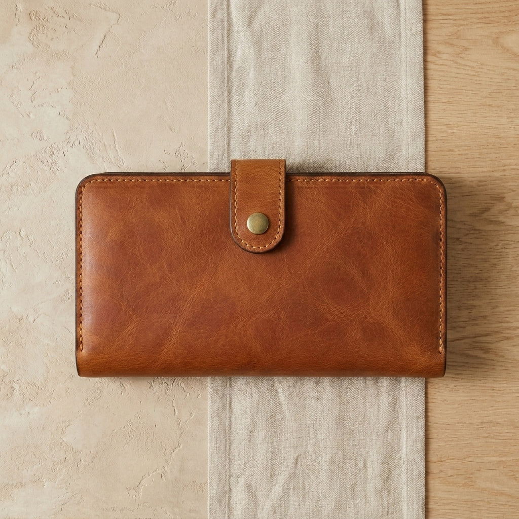 Long Leather Travel Wallet