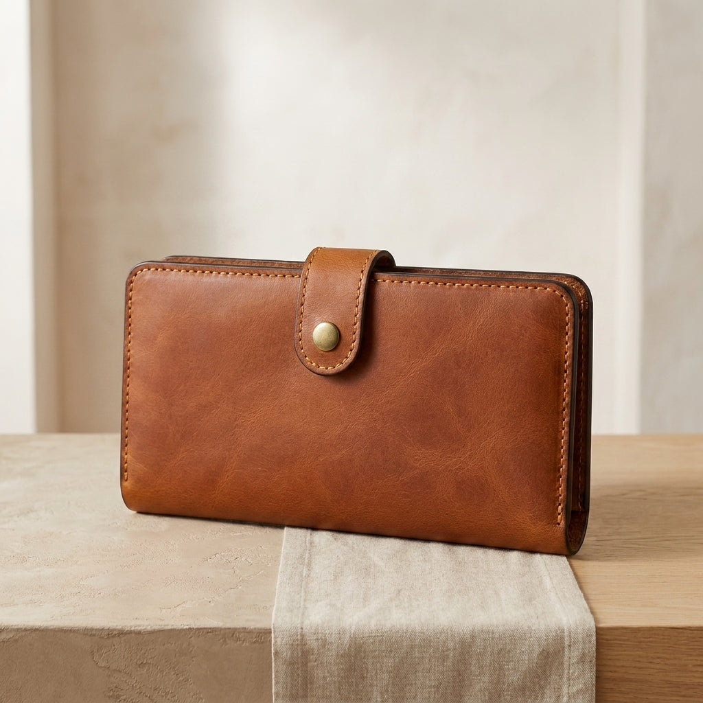 Long Leather Travel Wallet