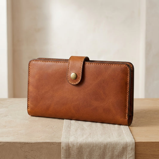 Long Leather Travel Wallet